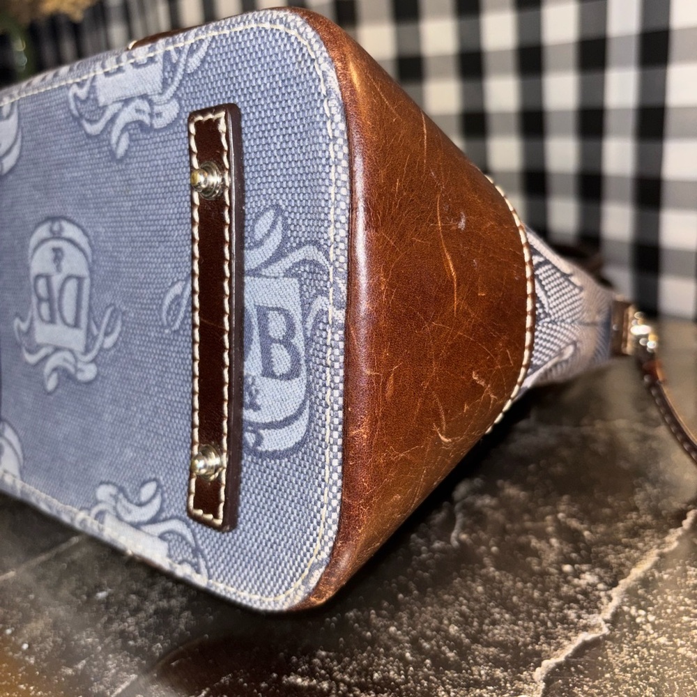Dooney & Bourke Blue Signature Donegal Crest Dome Satchel - Picture 6 of 10